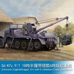 Trumpeter Schwerer Zugkraftwagen 18 t with 6 t Billstein-Crane, Sd.Kfz.9/1 1:35 Armored vehicle 09576